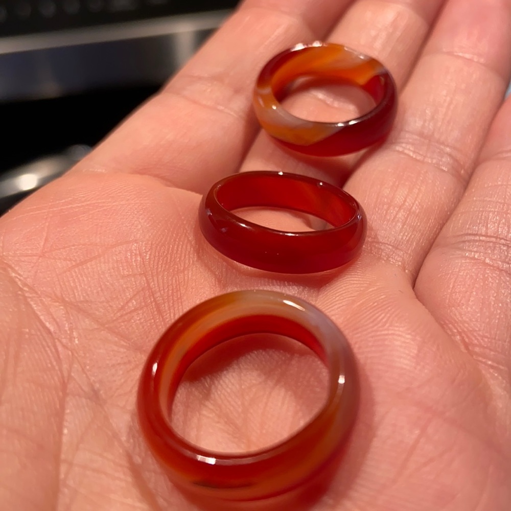 Agate gemstone rings